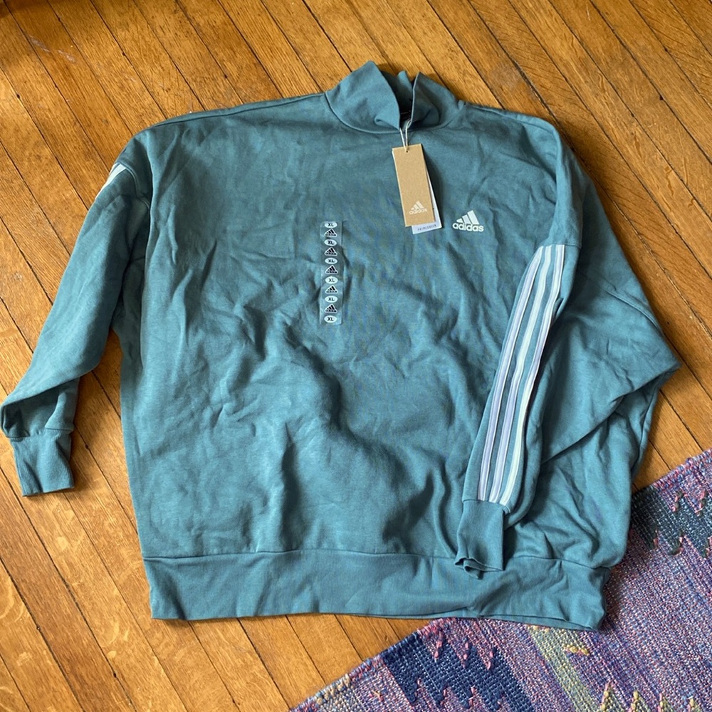 NWT - XL Adidas womens mock neck sweatshirt emerald green